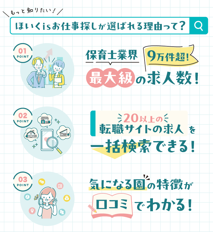 ほいくisお仕事探しが選ばれる理由って？